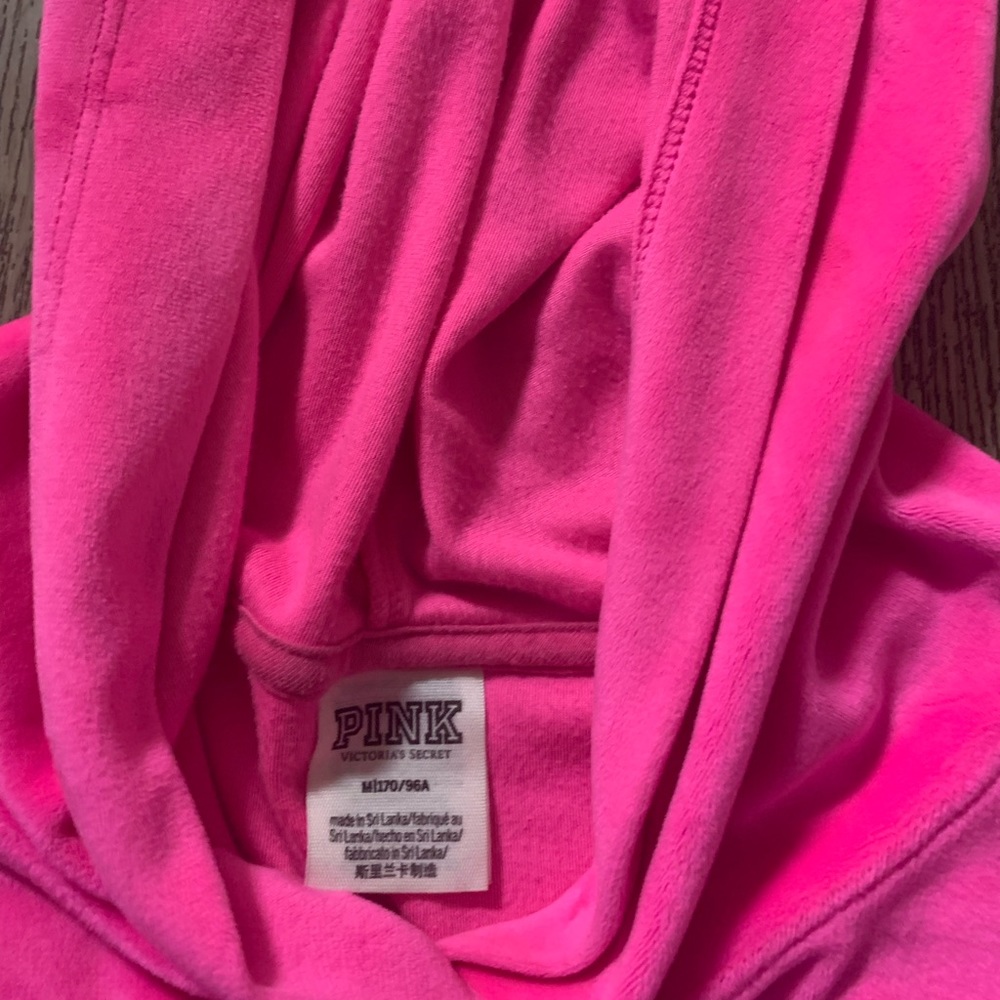 Victoria Secret “Pink” pink velour jumpsuit